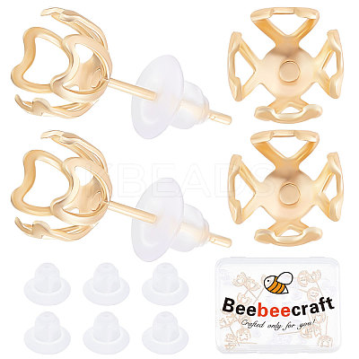 Wholesale Beebeecraft 20Pcs Brass Clip-on Earring Findings 