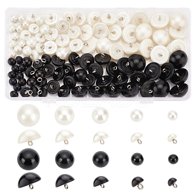 100Pcs 10 Style 1-Hole Plastic Buttons BUTT-PH0001-12-1