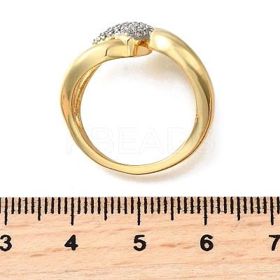 Brass Micro Pave Cubic Zirconia Cuff Rings RJEW-D313-07PG-1