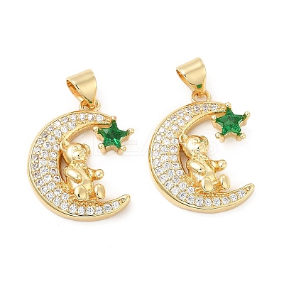 Brass Micro Pave Cubic Zirconia Pendants KK-H441-23G-1