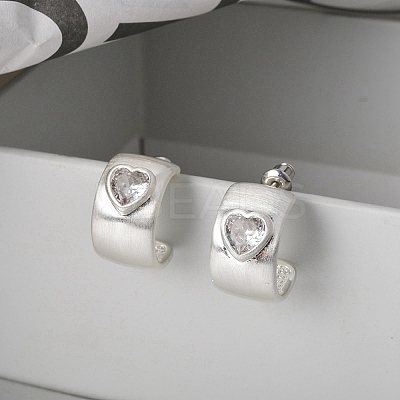 Brass Drawbench Stud Earrings LS-EJEW-L288-008S-1