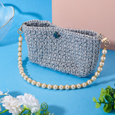 Round Plastic Imitation Pearl Beads Bag Extender Chains HJEW-TAC0082-1