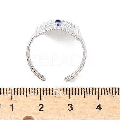 304 Stainless Steel Rhinestone Cuff Rings LS-RJEW-S626-09P-1
