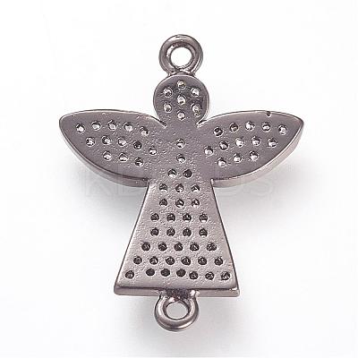 Long-Lasting Plated Brass Micro Pave Cubic Zirconia Links ZIRC-S053-17B-1