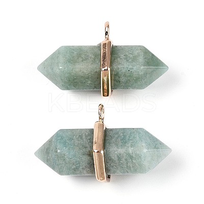 Natural Amazonite Double Terminal Pointed Pendants G-N345-09F-1