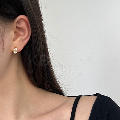 925 Sterling Silver Micro Pave Cubic Zirconia Earrings EJEW-Q804-03G-1