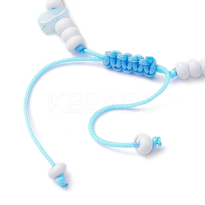 Dyed Natural White Jade Braided Bead Bracelets BJEW-JB10358-02-1