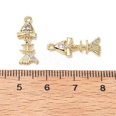 Brass Micro Pave Cubic Zirconia Pendants KK-A259-33G-1