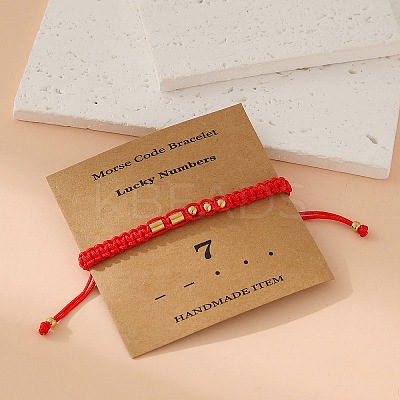 Morse Code Style Stainless Steel Braided String Bracelets for Woman Men PW-WGCCBF0-07-1