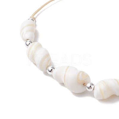 Adjustable Natural Shell Braided Beads Bracelets for Women BJEW-JB10978-1
