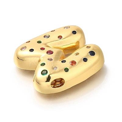 Brass Cubic Zirconia Pendants KK-M295-13G-M-1
