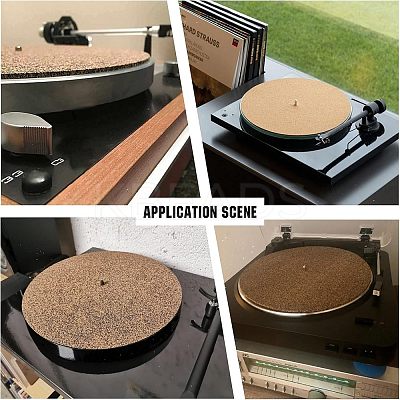 Flat Round Cork Record Mat DIY-WH0258-43-1