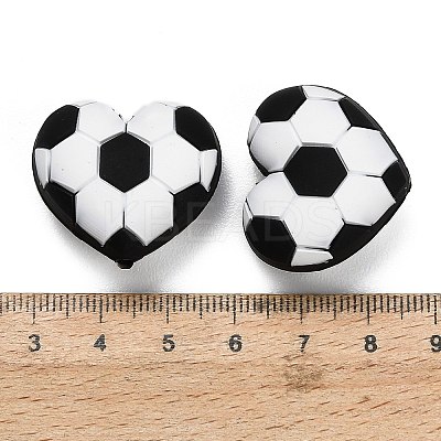 Football Theme Silicone Beads SIL-B081-01B-1