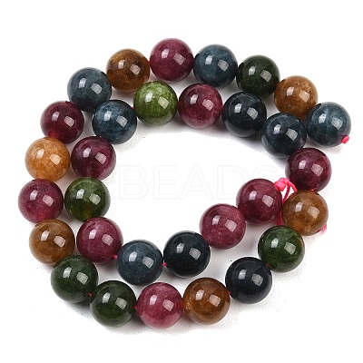 Natural Green Jade Imitation Tourmaline Beads Strands G-B046-08D-12mm-1