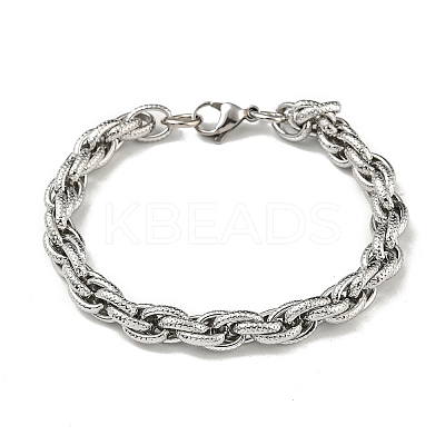 Non-Tarnish 201 Stainless Steel Rope Chain Bracelets STAS-Z056-14P-1
