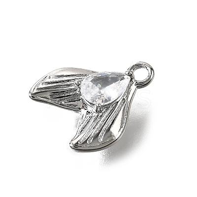 Brass Pave Clear Cubic Zirconia Charms KK-C096-14D-P-1