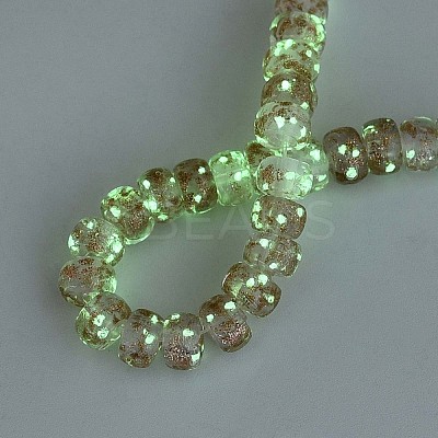 Luminous Handmade Gold Foil Glass Beads Strands FOIL-N029-02A-09-1
