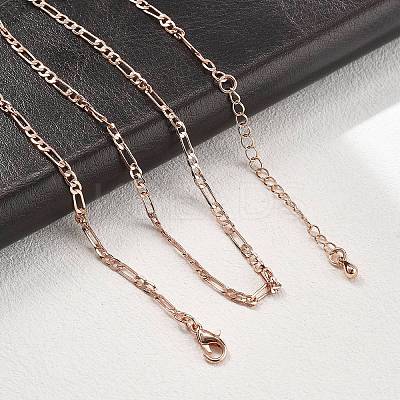 Brass Figaro Chains Necklaces for Women NJEW-D302-29RG-1