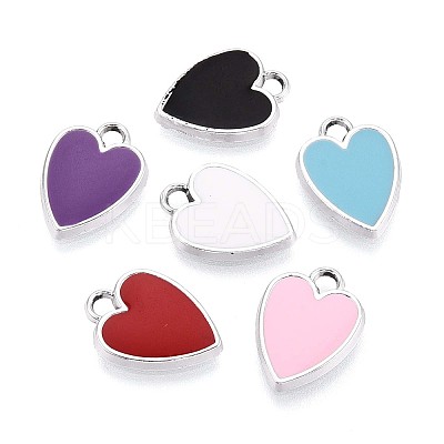 Rack Plating Alloy Enamel Pendants PALLOY-T091-17M-P-1