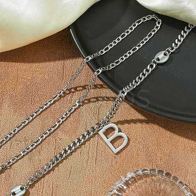 304 Stainless Steel Chain Necklaces NJEW-M078-08P-1