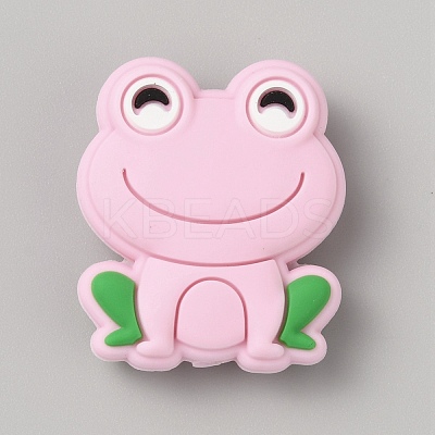 Frog Food Grade Eco-Friendly Silicone Focal Beads LS-SIL-WH0006-29H-1
