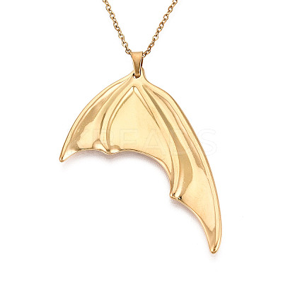 304 Stainless Steel Pendant Necklaces NJEW-T018-17G-1