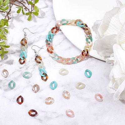 700Pcs 7 Color Acrylic Linking Rings SACR-FH0001-05-1