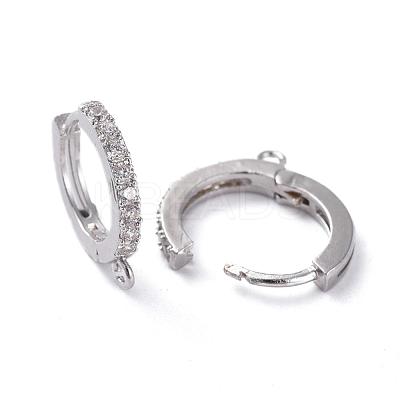 Brass Huggie Hoop Earring Findings KK-P150-42P-1