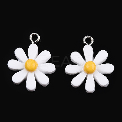 Opaque Resin Pendants RESI-WH0037-01B-1