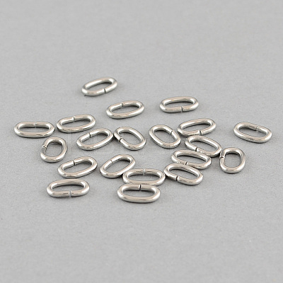 Tarnish Resistant 304 Stainless Steel Open Jump Rings X-STAS-Q186-03-6.5x5mm-1