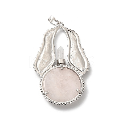 Natural Rose Quartz Big Pendants G-R486-02P-07-1