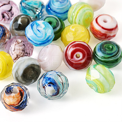 20Pcs 10 Colors Handmade Lampwork Beads LAMP-TA0001-21-1