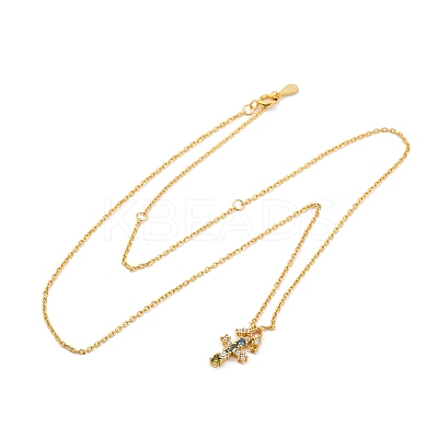 925 Sterling Silver Colorful Cubic Zirconia Constellation Pendant Cable Chain Necklaces for Women STER-R009-01G-11-1