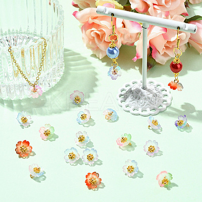 100Pcs Luminous & Two Tone Transparent Resin Charms PALLOY-CJ00112-1