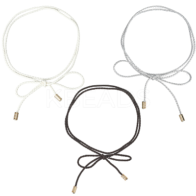 3Pcs 3 Colors Imitation Leather Braided Wrap Chain Belts AJEW-GF0011-99-1