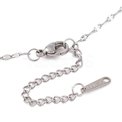 Non-Tarnish Woven Net/Web with Feather 201 Stainless Steel Boho Pendant Necklaces for Women NJEW-G087-07P-1