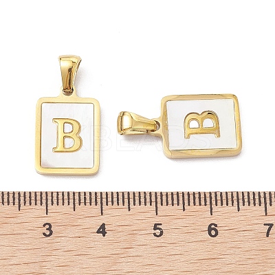 Ion Plating(IP) 304 Stainless Steel Pave Shell Pendants X-STAS-G327-01G-B-1