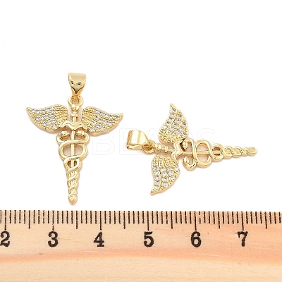 Brass Pave Clear Cubic Zirconia Pendants KK-U009-06D-G-1