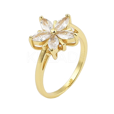 Rack Plating Brass Micro Pave Cubic Zirconia Finger Rings for Women RJEW-M027-01G-02-1