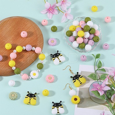 59pcs 12 Styles Silicone Beads SIL-SZ0002-26-1