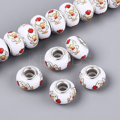 Opaque Resin European Beads RPDL-T004-01N-1