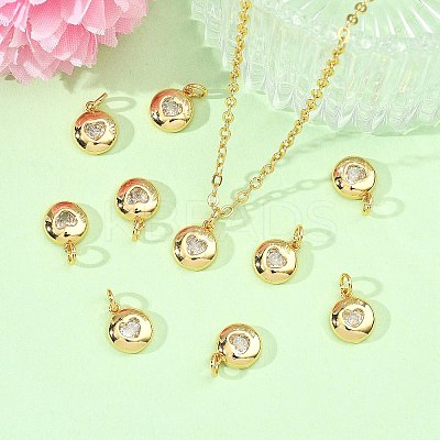 SHEGRACE Valentine's Day Brass Clear Cubic Zirconia Charms XGRQ3P339-594G-1