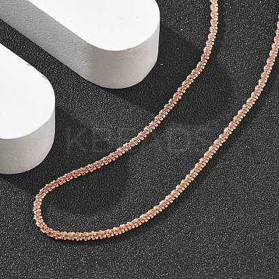 Brass Sterling Silver Chains Necklaces for Women NJEW-D302-25RG-1