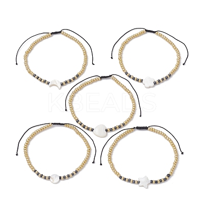Glass Seed Beads Braided Beads Bracelets BJEW-JB09867-1