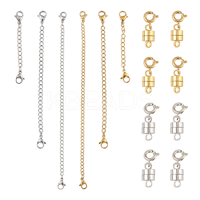 6Pcs Brass Magnetic Clasps with Springs Clasps FIND-YW0007-71G-1