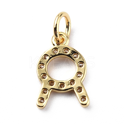 Brass Micro Pave Cubic Zirconia Charms ZIRC-F131-16G-08-1