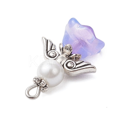 Glass Pearl Pendants PALLOY-JF03655-01-1