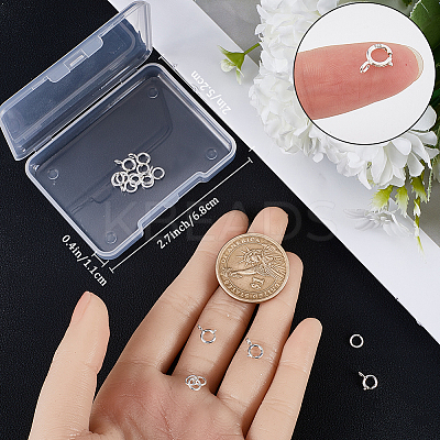 10Pcs 925 Sterling Silver Spring Ring Clasps STER-CN0001-33B-1