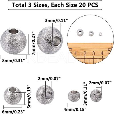 304 Stainless Steel Textured Spacer Beads STAS-UN0005-53-1