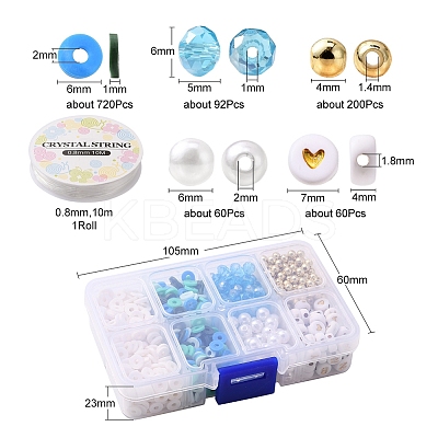 DIY Letter & Imitation Pearl & Heishi Beads Bracelet Making Kit DIY-YW0005-23C-1